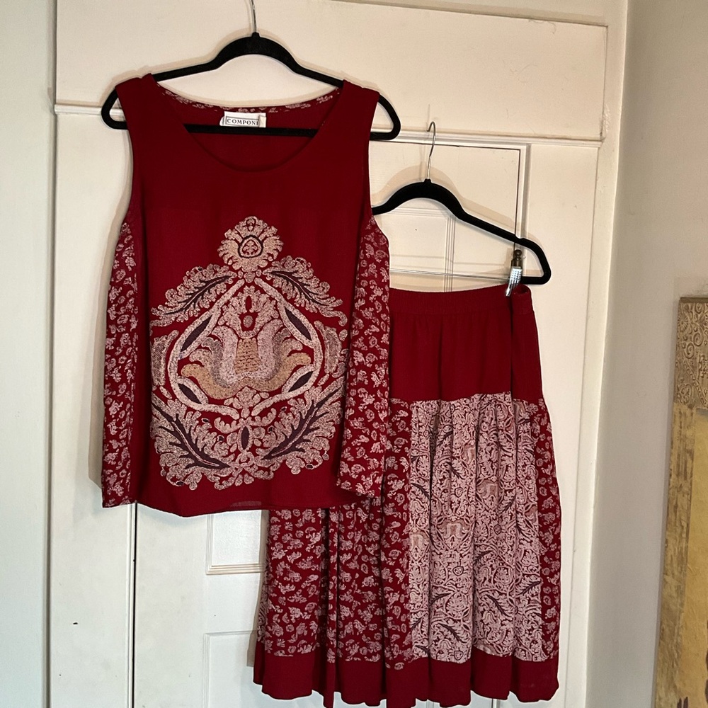 Componix Vintage Sleeveless Top and Skirt Set